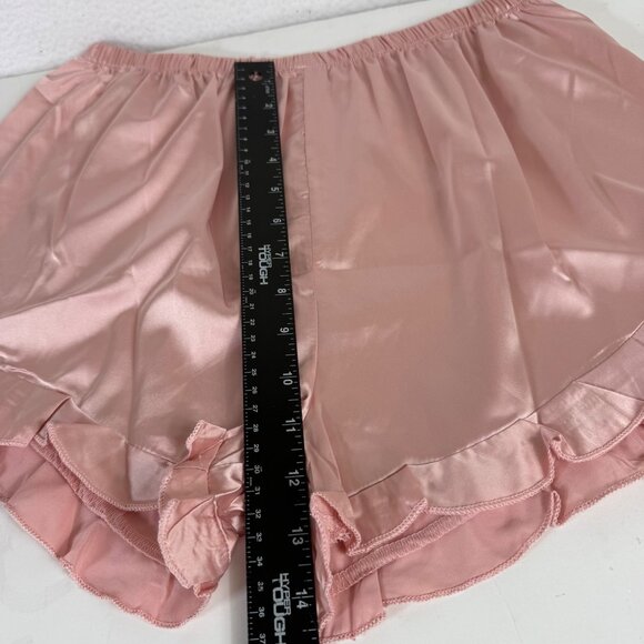 Chyrii Pink Pajama Short Set Size L Racerback Camisole Top Ruffle Trim Shorts - Picture 9 of 15